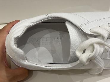 Krasofkalar və idman ayaqqabıları: Yenidir Təbii dəri FAST STEP ağ rəngli gündəlik kişi krosovkası - — 2