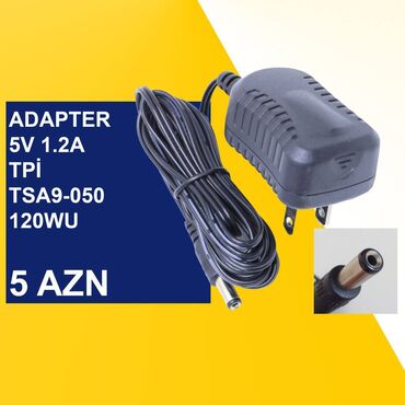 Digər kompüter aksesuarları: Adapterlər “5/5,5/12/14/19/30/48V 0,5/1/2/3/4/5A” ⭐5V 1.2A TPI — 5