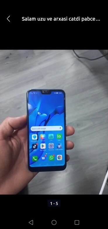 telefon tecili satilir: Honor 10, 64 GB, rəng - Göy, Face ID