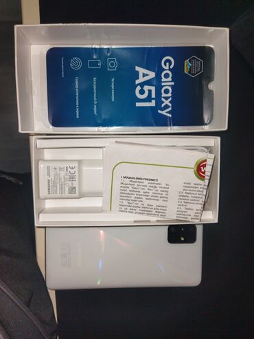 ikinci əl printer: Samsung Galaxy A51, 128 GB, rəng - Ağ, Barmaq izi, Simsiz şarj, Sənədlərlə