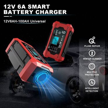 Auto oprema: Inteligentni PUNJAČ akumulatora 12v 6A, LCD displej • Kapacitet — 15