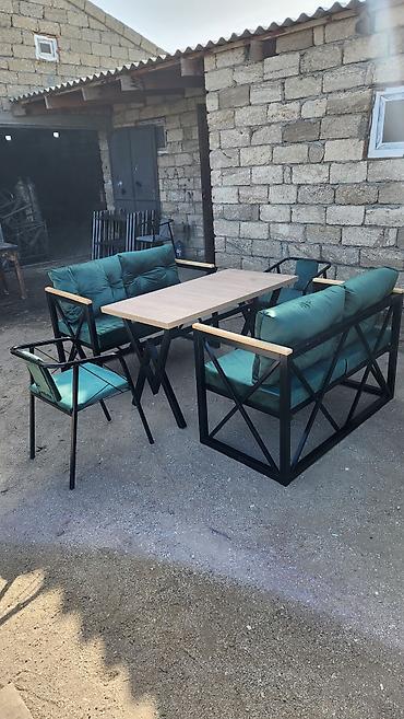 Sifarişlə restoran üçün masa və oturacaq dəstləri: Stullar ilə, Kvadrat masa, 2 nəfər — 3