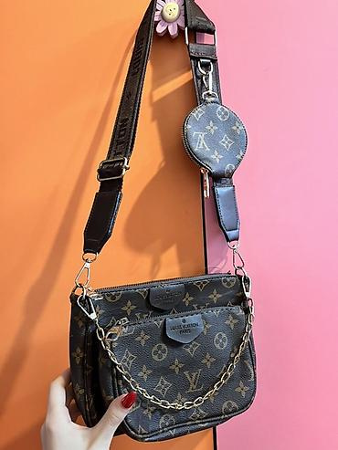 asus canta: Louis Vuitton monoqram dizaynlı çoxhissəli çiyin çantası seti - — 1