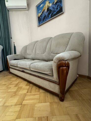 раскладное кресло: Модульный диван, цвет - Бежевый, Б/у