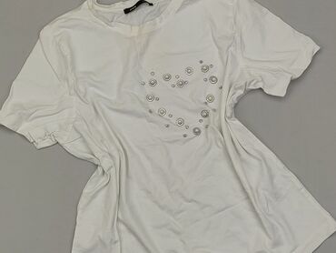białe t shirty damskie z dekoltem v: T-shirt, SinSay, S, stan - Dobry