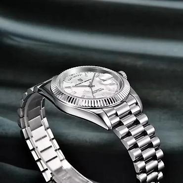 Ručni satovi: PAGANI DESIGN PD-1783 - 40mm - Meteor Bela - Rolex Day-Date Potpuno — 2