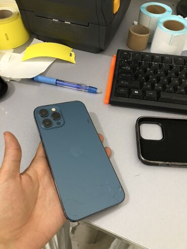 hdd yaddaş: IPhone 12 Pro Max, Pacific Blue, Битый