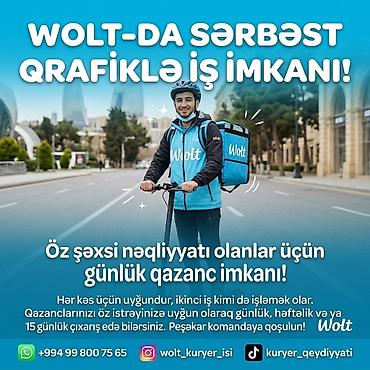 189 ayıq sürücü: Piyada kuryer tələb olunur, İstənilən yaş, Təcrübəsiz, Həftəlik ödəniş — 2