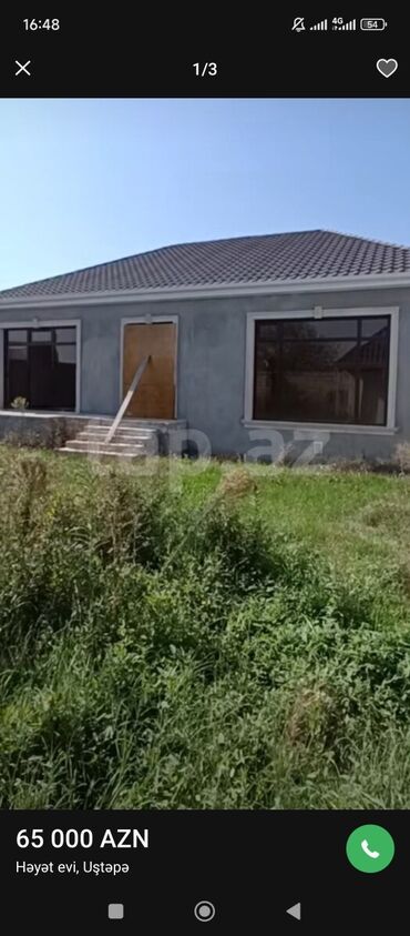 недвижимость в кусарах: Uştəpədə həyət evi – 65 000 AZN - Tək mərtəbəli, müasir layihəli ev -