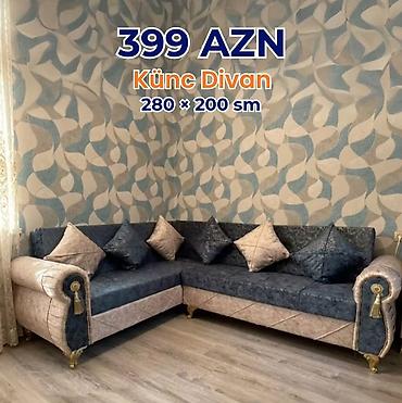 Divanlar: Künc Divan – 260 × 160 sm - Modellər: boz, açıq bej, qırmızı və digər — 13