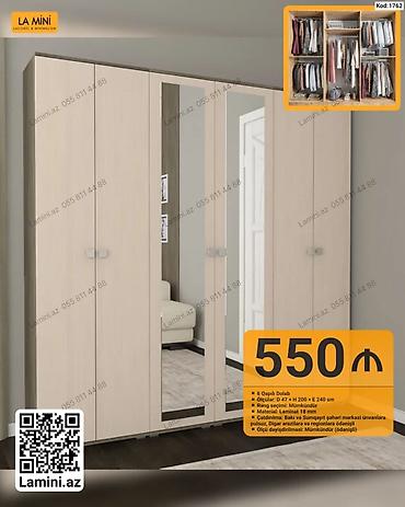 mini skaf: LA MINI 6 qapılı dolab - Model kodu: 1762 - Ölçülər: D 47 × H 200 × E — 1