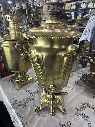 samavar qiyməti: Antik pirinç samovar - Material: tam pirinç/kamiz, qalın divarlı — 1