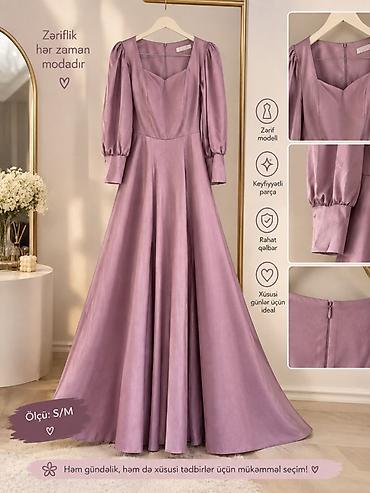 Donlar: Mauve rəngli, zərif maxi don - Model: kvadrat dekolteli, ürəkvari — 2
