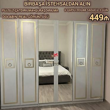 nol on beş: - 6 qapılı geyim dolabı - Rəng: açıq boz ton, qızılı haşiyələr və — 1
