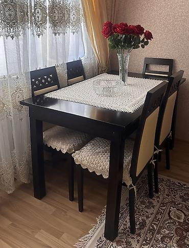 Masalar: Qonaq masası, İşlənmiş, Açılan, Taxta, Dördbucaq masa — 1