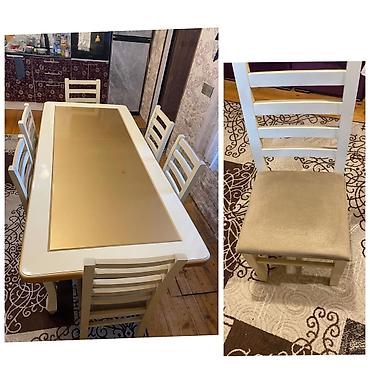 Digər mebel: Masa desti 230azn .6 eded oturacaği var. açilanda 200×30 olur. Unvan — 1