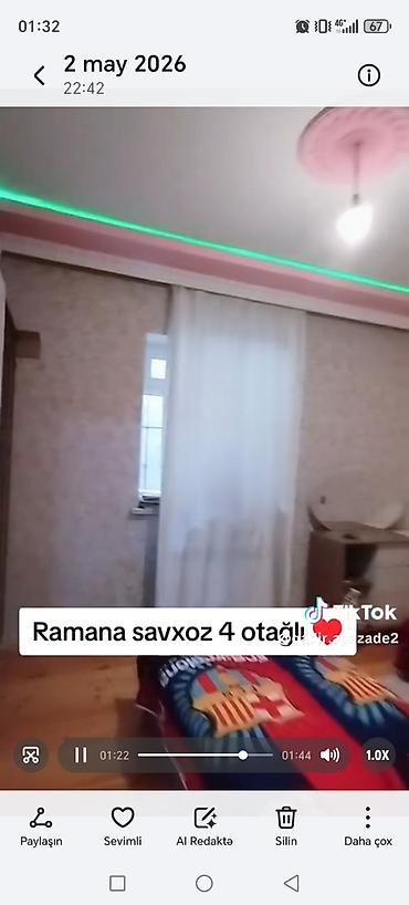 savxoz: Ramana sovxoz ərazisində 4 otaqlı mənzil/ev. Xüsusiyyətlər: - Geniş — 6