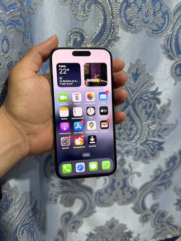 Apple iPhone: IPhone 15 Pro, 128 GB, Gümüşü, Barmaq izi, Face ID