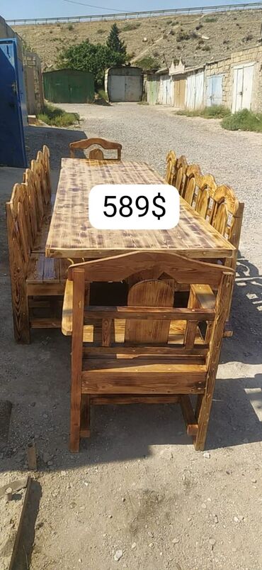 sutullar: Новый, Прямоугольный стол, 4 стула, Дерево, Азербайджан