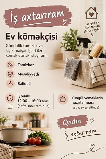 ev koməkcisi: Ev köməkçisi, 22 yaş, 1-2 illik təcrübə — 1