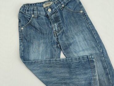 jeans straight: Spodnie jeansowe, 3-4 lat, 104, stan - Dobry