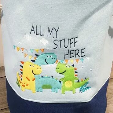 stolice i sto za decu: Korpa za veš i igračke, sklopiva – Sa motivima dinosaura, idealno za