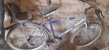 запчасти для bmx: Велосипед с рамой, окрашенной в синий и серый цвета, оснащенный черным