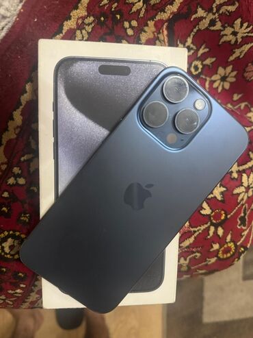 айфон 15 про макс реплика: IPhone 15 Pro Max, Колдонулган, 512 ГБ, Blue Titanium, Куту, 88 %
