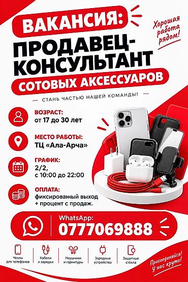работа от 17 лет: Требуется Продавец-консультант в Магазин электроники, График: Два через два, % от продаж, Полный рабочий день — 1