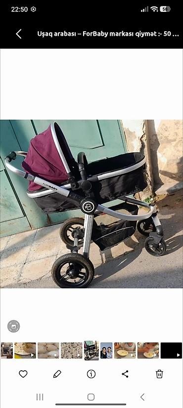 Modullu arabalar: ForBaby brendi uşaq arabası – beşik tipli - Rəng: tünd bənövşəyi — 3