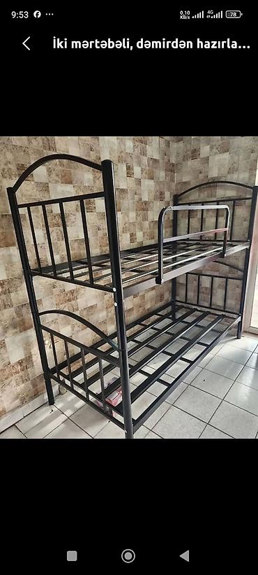 carpayı dəmir: Oğlan və qız üçün, Yeni, Çarpayı, Matras ilə, Siyirməsiz, Dəmir — 2