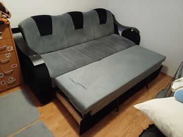 krevet na razvlacenje za decu: Three-seat sofas, Textile, color - Grey, Used