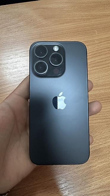 IPhone 15 Pro, Б/у, 256 ГБ, Black Titanium, Защитное стекло, Чехол, Коробка, 86 %