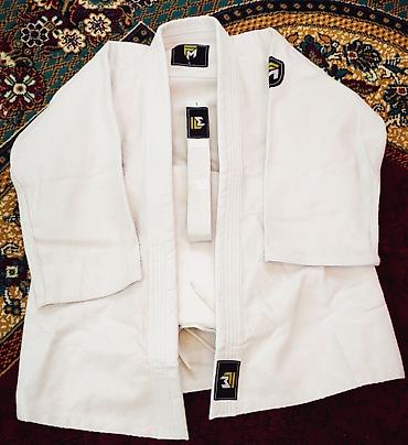 qar şalvarı: Uşaq üçün cüdo/ciu-citsu kimono üst geyimi - Rəng: ağ - Material — 2