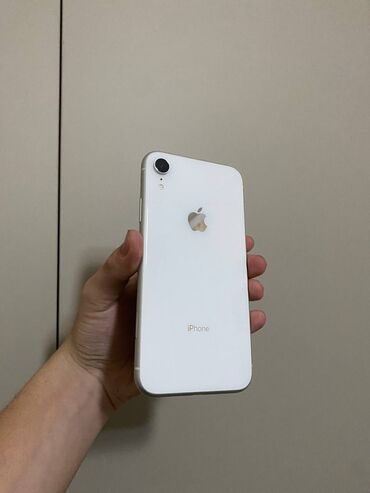 IPhone Xr, Б/у, 64 ГБ, Белый, Защитное стекло, Чехол, 100 %