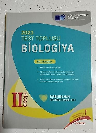 Kitablar və jurnallar: 2023 Test Toplusu – Biologiya (II hissə) Xüsusiyyətlər: - Nəşr — 1