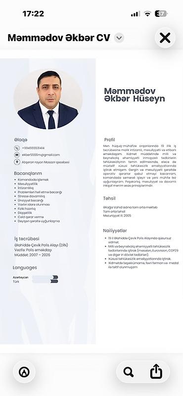 bağ isi: Xüsusi təhlükəsizlik və əməliyyat dəstəyi xidməti Profil: - — 1