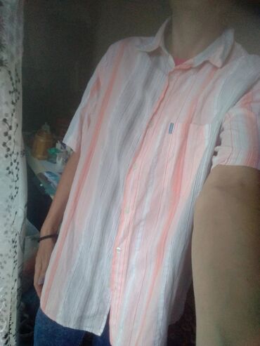 pull and bear prsluk muski: Shirt Long sleeves, L (EU 52), A-Dress, color - Multicolored, Cotton
