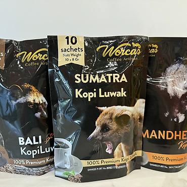 goy su: Məhsul: Kopi Luwak qəhvəsi – premium seçimlər Təsvir: - Worcas Coffee — 1