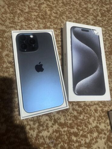 айфон 15 про макс 1 тб цена бишкек: IPhone 15 Pro Max, Колдонулган, 256 ГБ, Blue Titanium, Коргоочу айнек, Кабель, Куту, 88 %