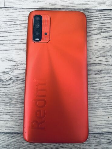 кожаный чехол: Redmi, Redmi 9T, Колдонулган, 64 ГБ, түсү - Кызыл, 2 SIM