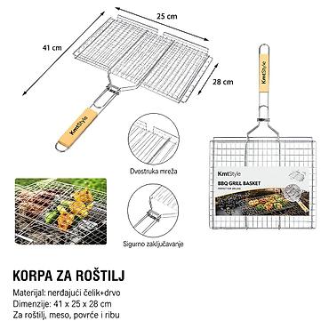 KMT Grid za roštilj 2406338 Žičana korpa/rešetka za pečenje mesa