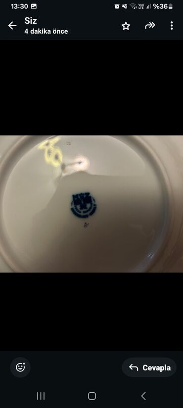 Çay dəstləri və servizlər: Çay dəsti, rəng - Göy, Farfor, 6 nəfərlik, Almaniya — 8