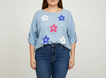 sukienki koszulowa plus size: Жіноча блуза, розмір 6XL