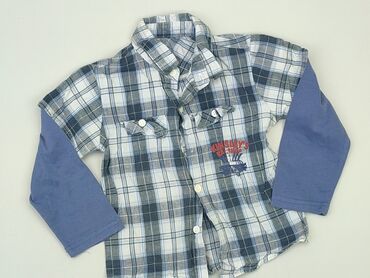 Shirts: Shirt 4-5 years, condition - Very good, pattern - Cell, color - Light blue