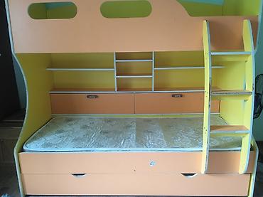 bunk bed: Двухъярусная детская кровать, Новый, Натуральное дерево, цвет - Оранжевый — 1