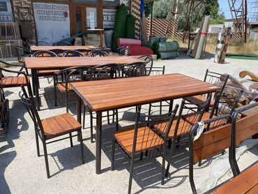 temiz taxta: Balkon üçün, Açılmayan, Dördbucaq masa, 6 stul