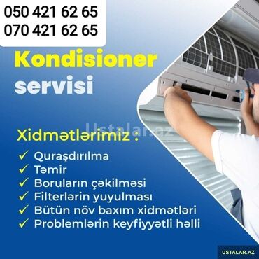 Xidmətlər: Təmir, Split kondisionerlər, Frion vurulması