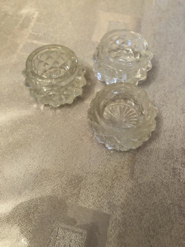 duz qabları: 6 eded xrustal duz qabi