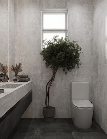 Другая сантехника: Просторная ванная комната в современном стиле, облицованная светлой — 1